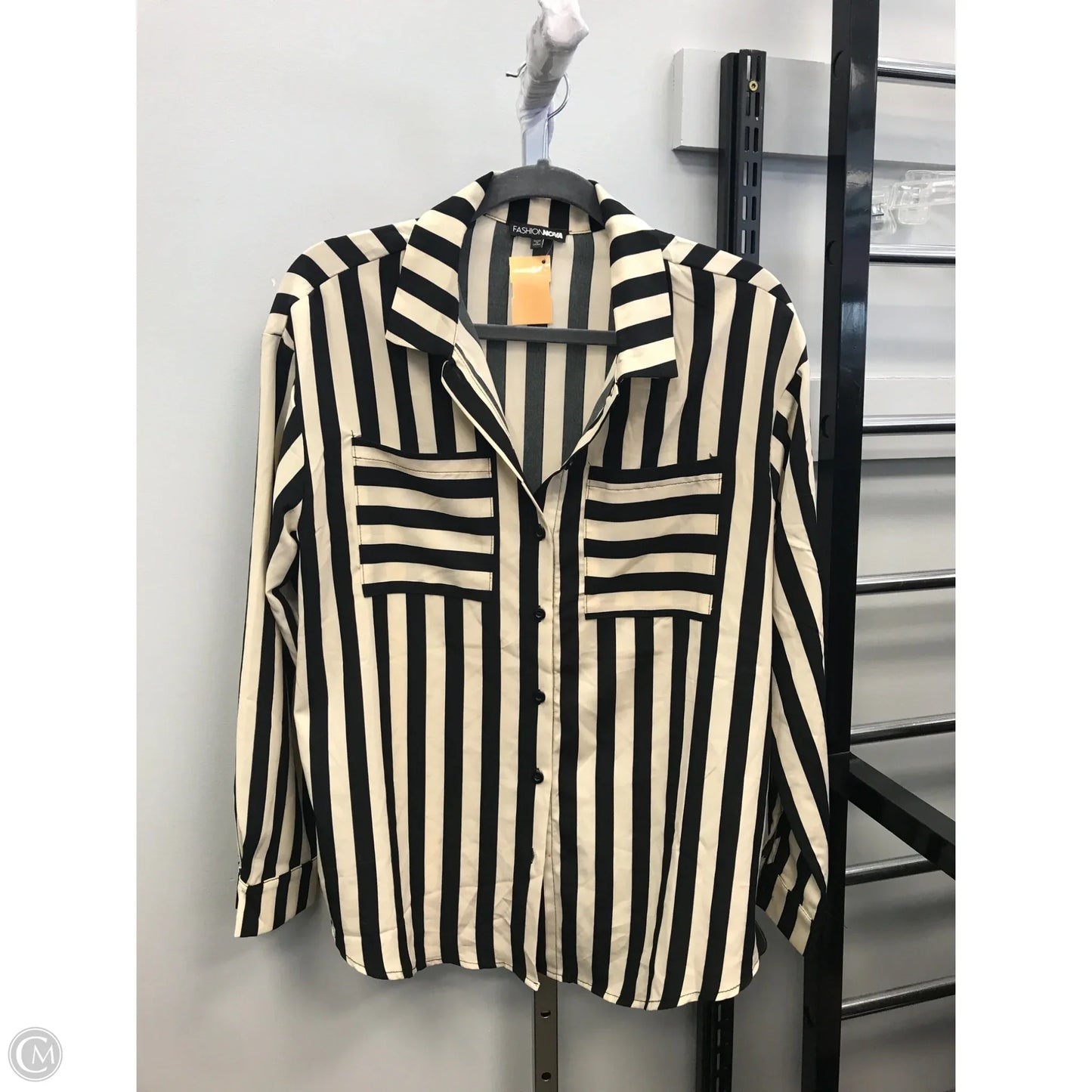 Top Long Sleeve By Fashion Nova In Striped Pattern, Size: S