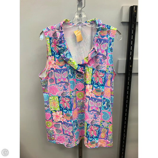 Top Sleeveless By Lulu B In Multi-colored, Size: 1x