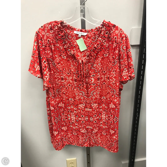 Top Short Sleeve By Rose And Olive In Red & White, Size: 2x