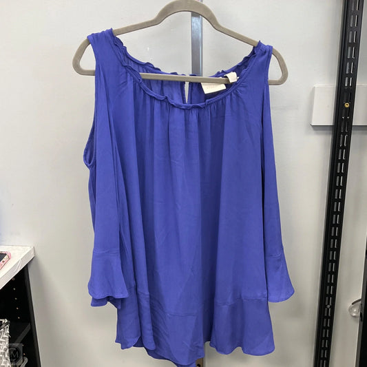 Top 3/4 Sleeve By Chicos In Blue, Size: L