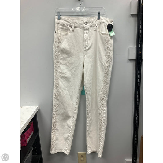 Jeans Straight By Style And Company In Cream Denim, Size: 14
