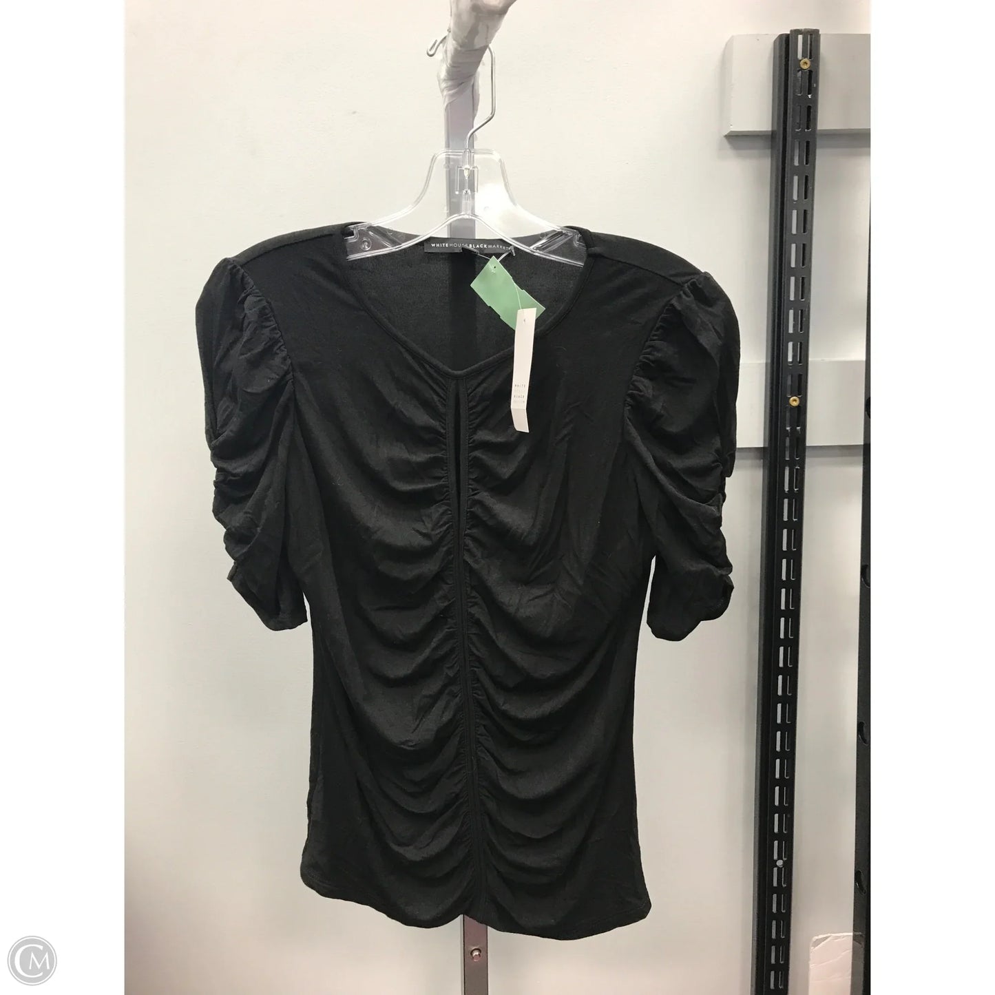 Top Short Sleeve By White House Black Market In Black, Size: Xs