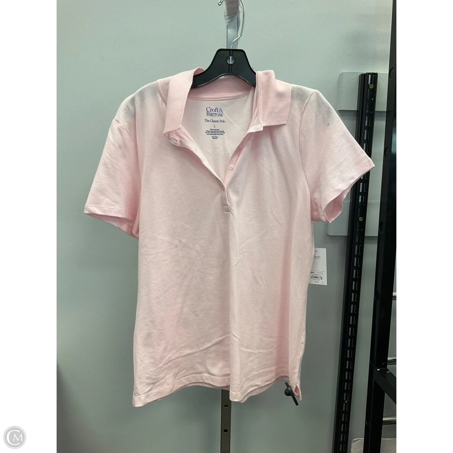 Top Short Sleeve By Croft And Barrow In Pink, Size: L