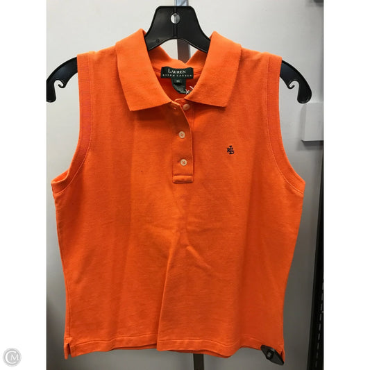 Top Sleeveless By Lauren By Ralph Lauren In Orange, Size: M