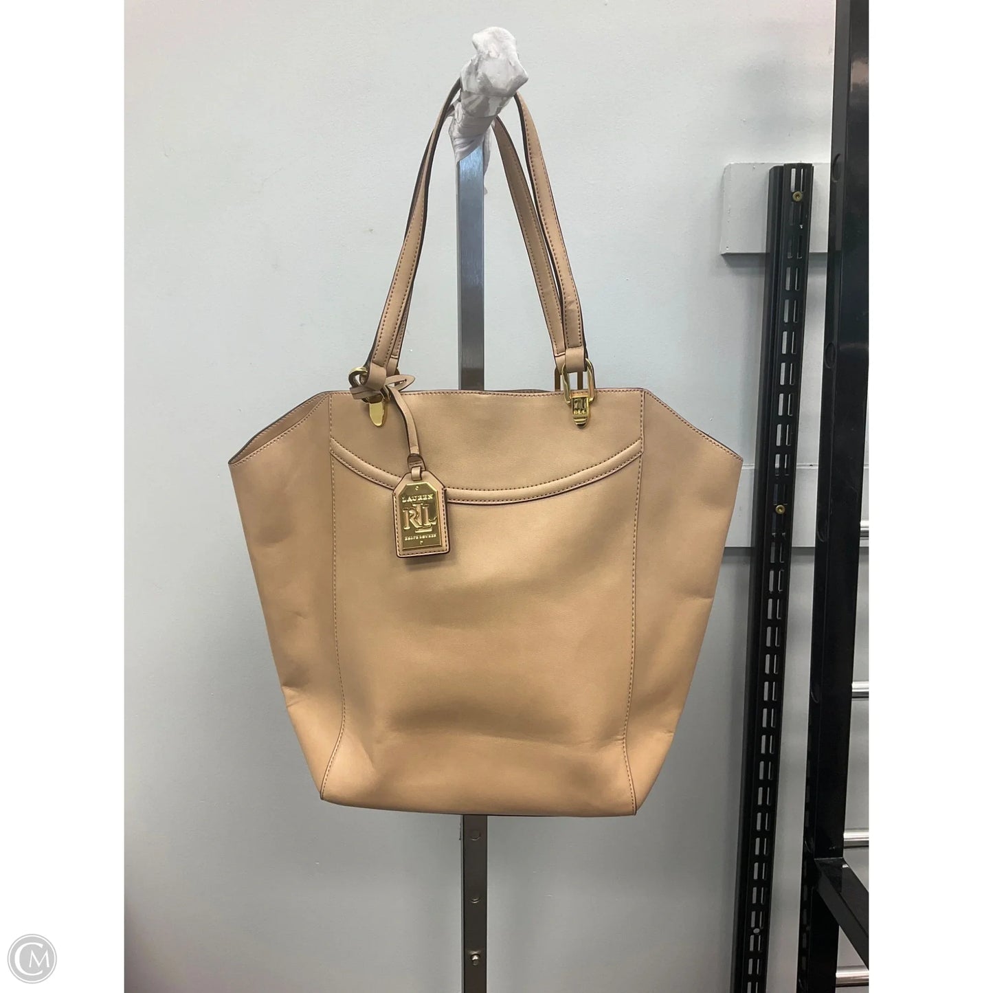 Handbag Leather By Lauren By Ralph Lauren, Size: Large