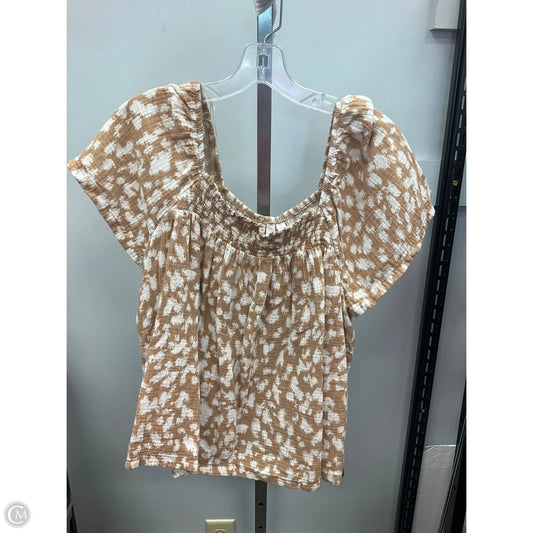 Top Short Sleeve By Joyspun In Beige, Size: Xl