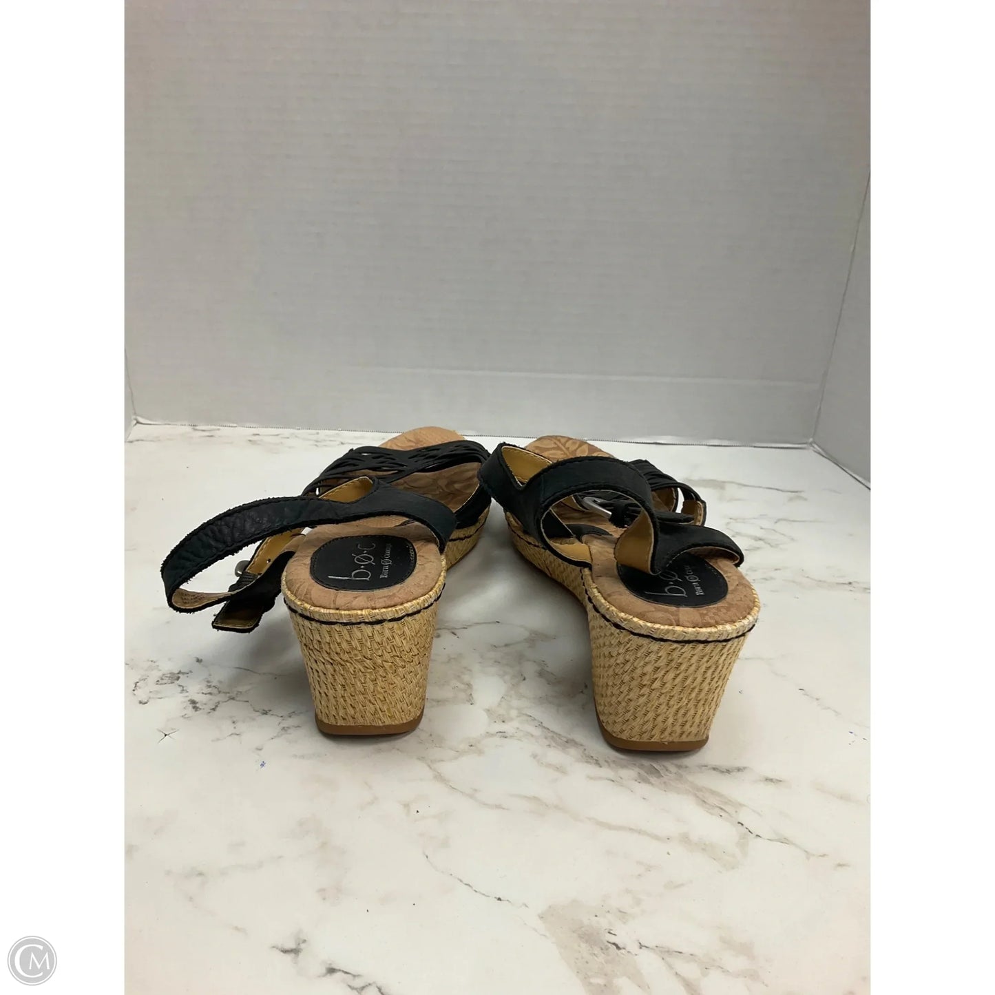 Sandals Heels Wedge By Boc In Black, Size: 8