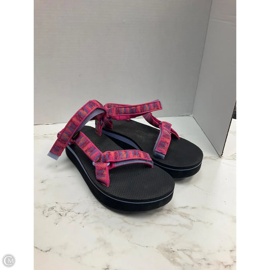 Sandals Heels Platform By Teva In Pink, Size: 12