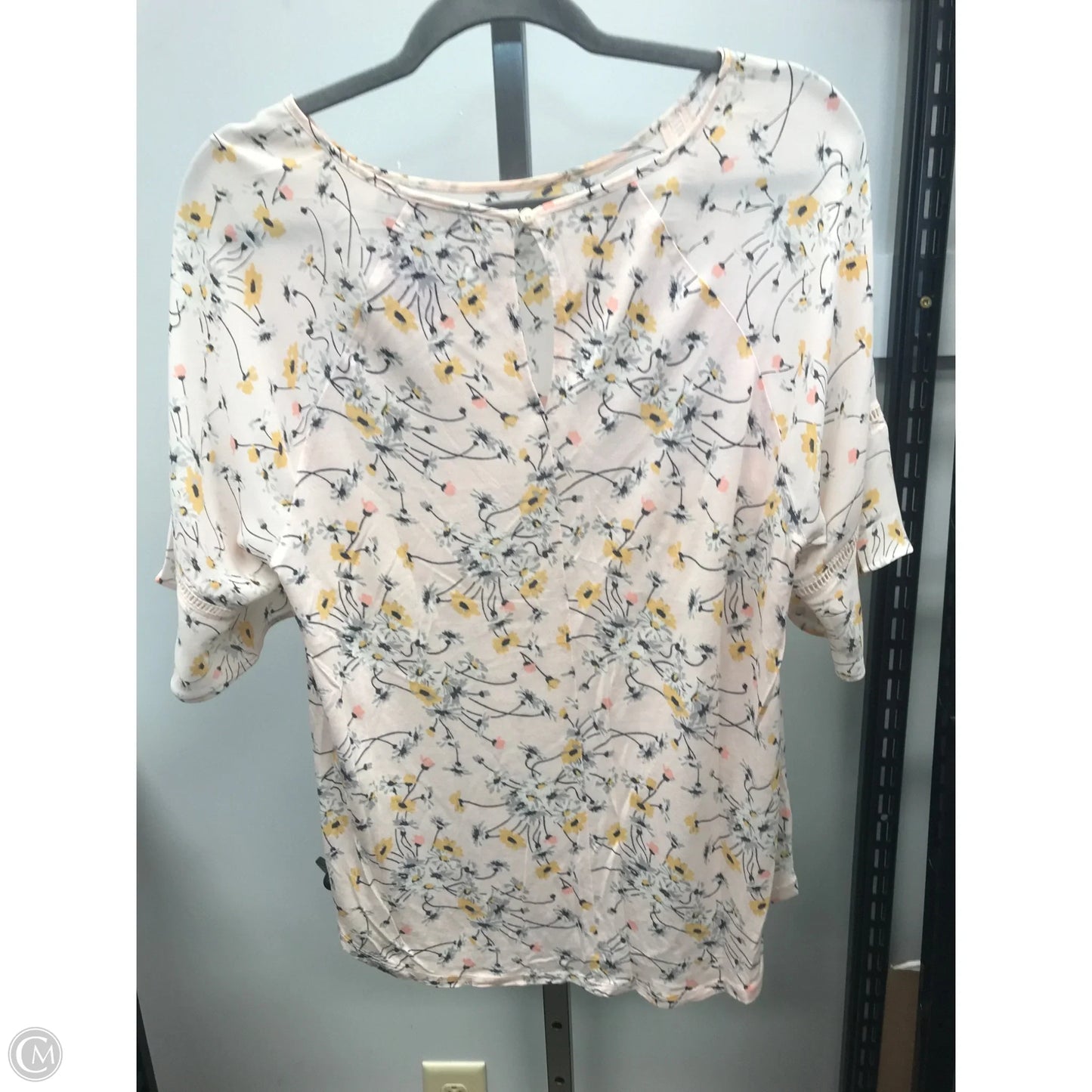 Top Short Sleeve By Loft In Floral Print, Size: L