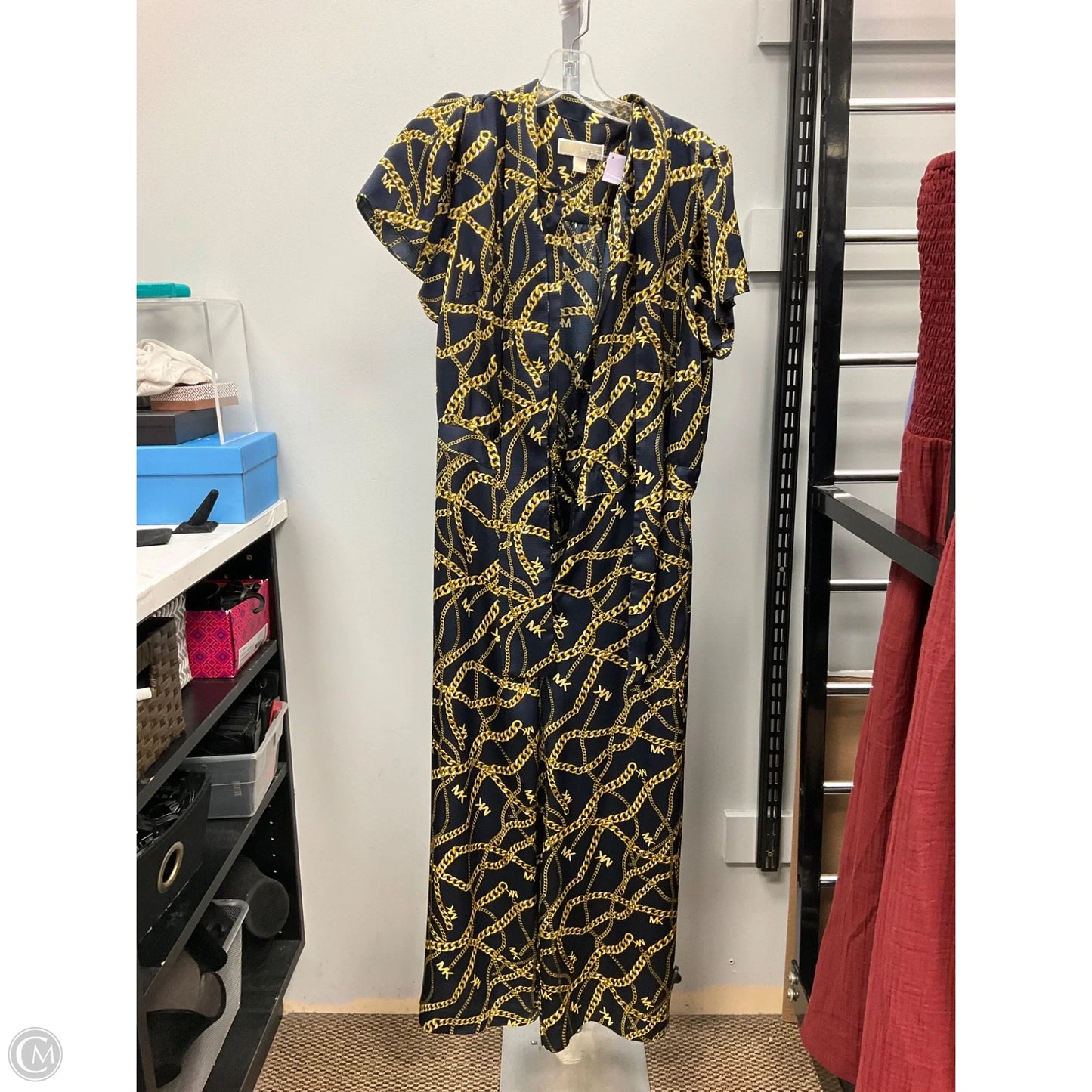 Jumpsuit By Michael By Michael Kors In Blue & Yellow, Size: L