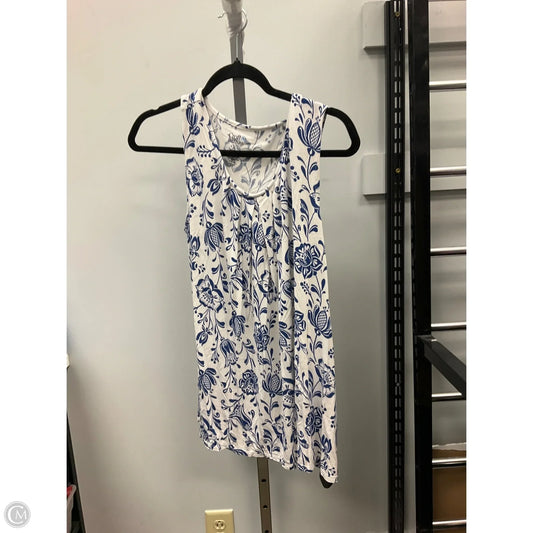 Top Sleeveless By Croft And Barrow In Blue & White, Size: Xl