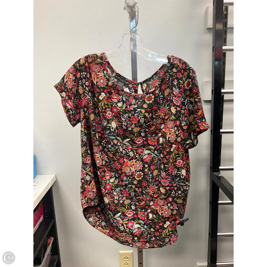 Top Short Sleeve By Simply Styled In Floral Print, Size: Xl