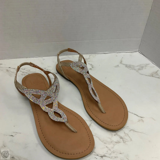 Sandals Flats By Material Girl In Beige, Size: 8