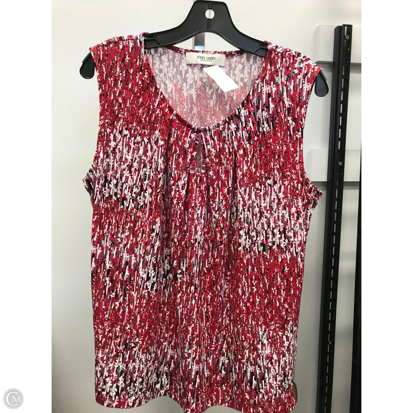 Top Sleeveless By Jones Studio In Red & White, Size: L