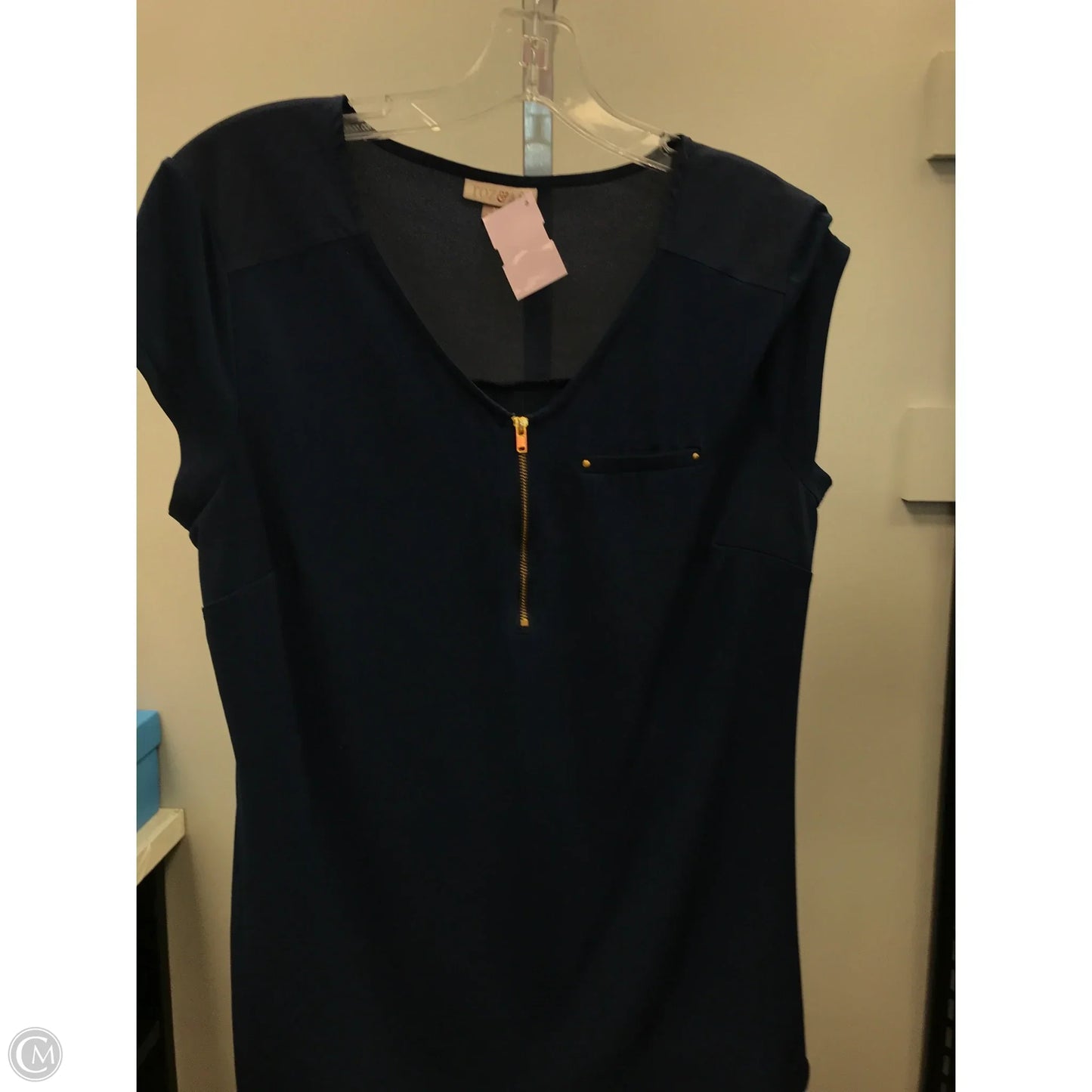 Top Short Sleeve By Roz And Ali In Navy, Size: M