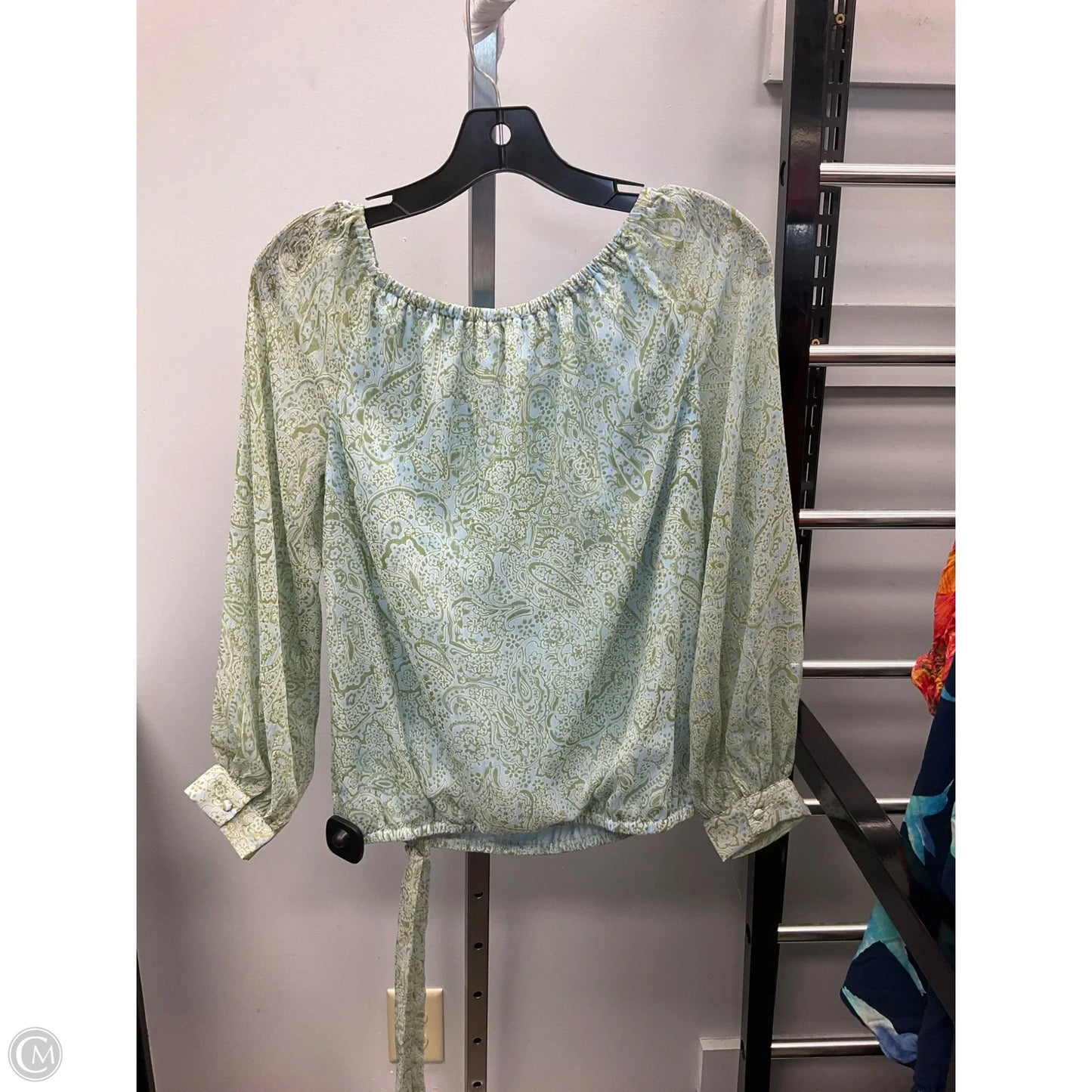 Top Long Sleeve By Cece In Green, Size: S