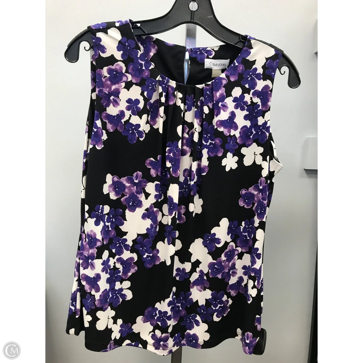 Top Sleeveless By Calvin Klein In Floral Print, Size: Lp