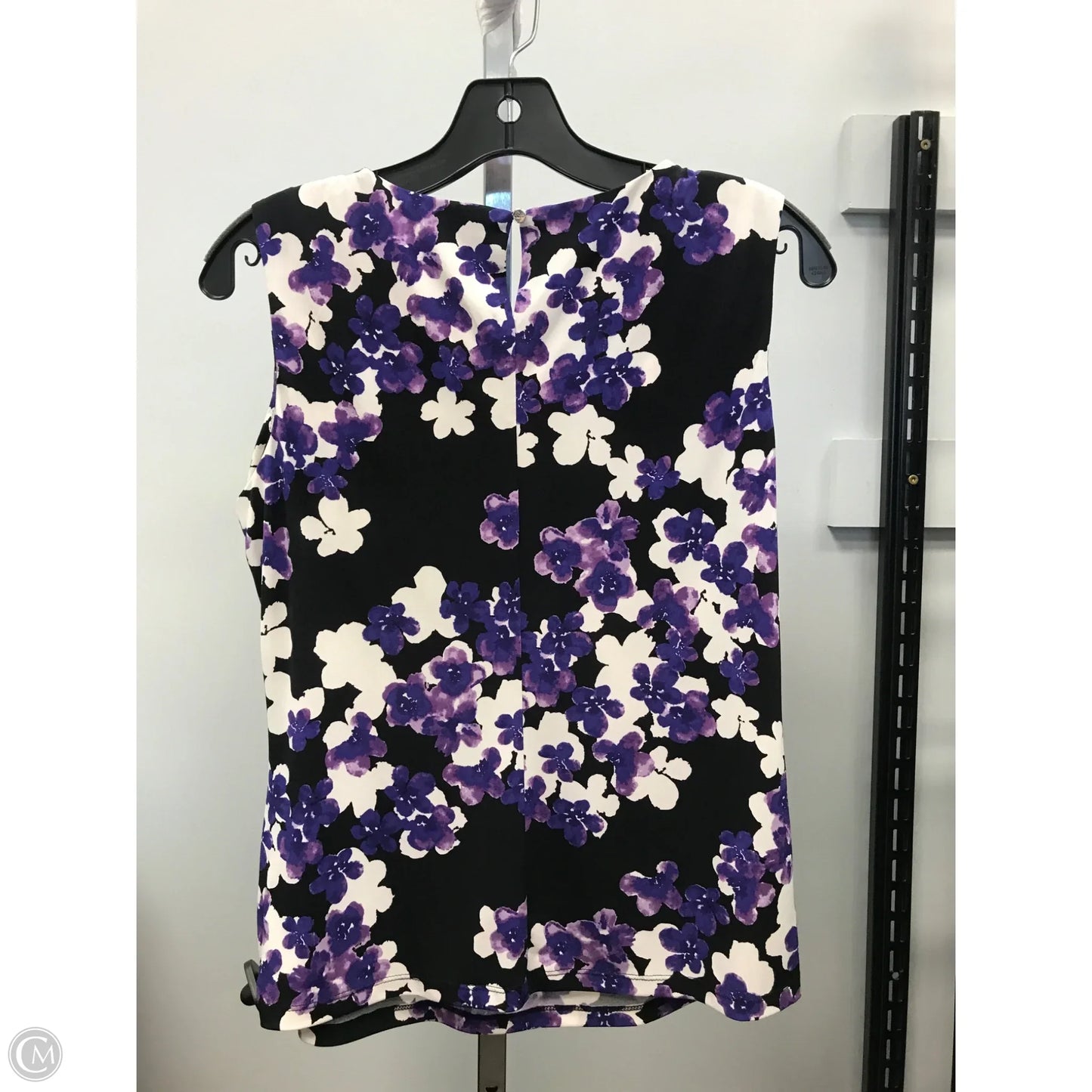 Top Sleeveless By Calvin Klein In Floral Print, Size: Lp