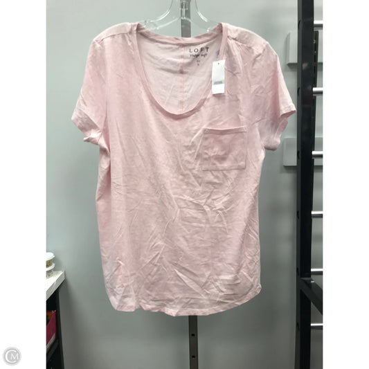 Top Short Sleeve Basic By Loft In Pink, Size: L