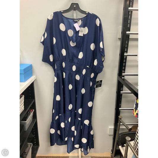 Dress Casual Midi By Mlle Gabrielle In Navy, Size: 3x