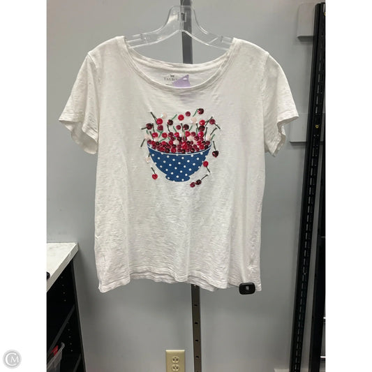 Top Short Sleeve By Talbots In White, Size: M