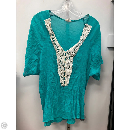 Top Short Sleeve By Cmc In Aqua, Size: Xl