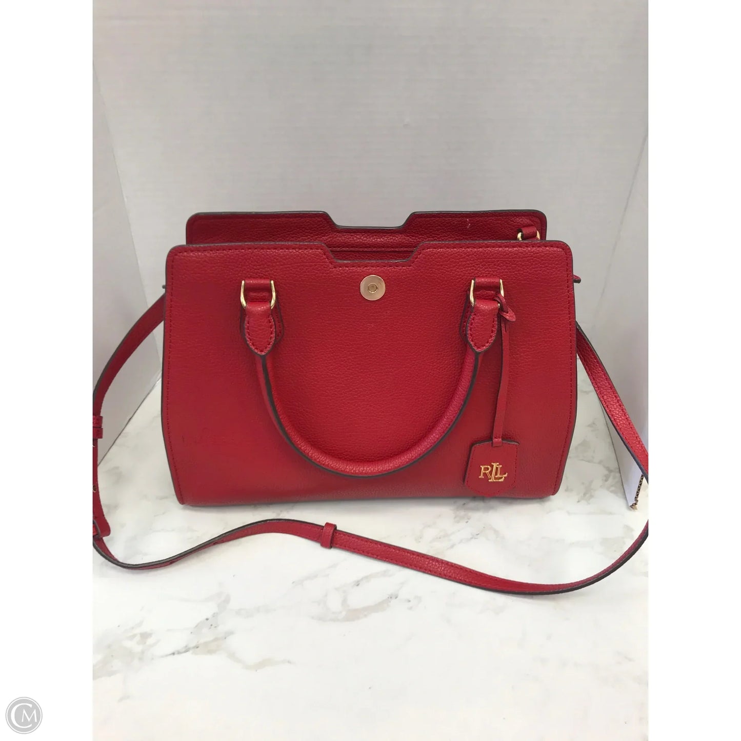 Handbag Leather By Lauren By Ralph Lauren, Size: Large