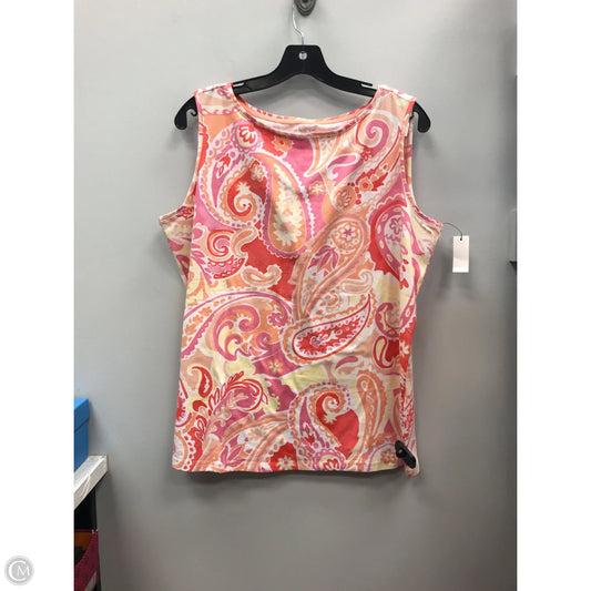 Top Sleeveless By Talbots In Orange & Pink, Size: 1x