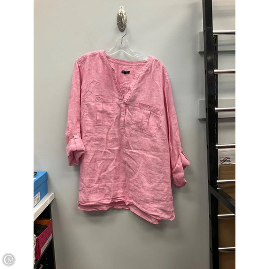 Top Long Sleeve By Talbots In Pink, Size: 2x