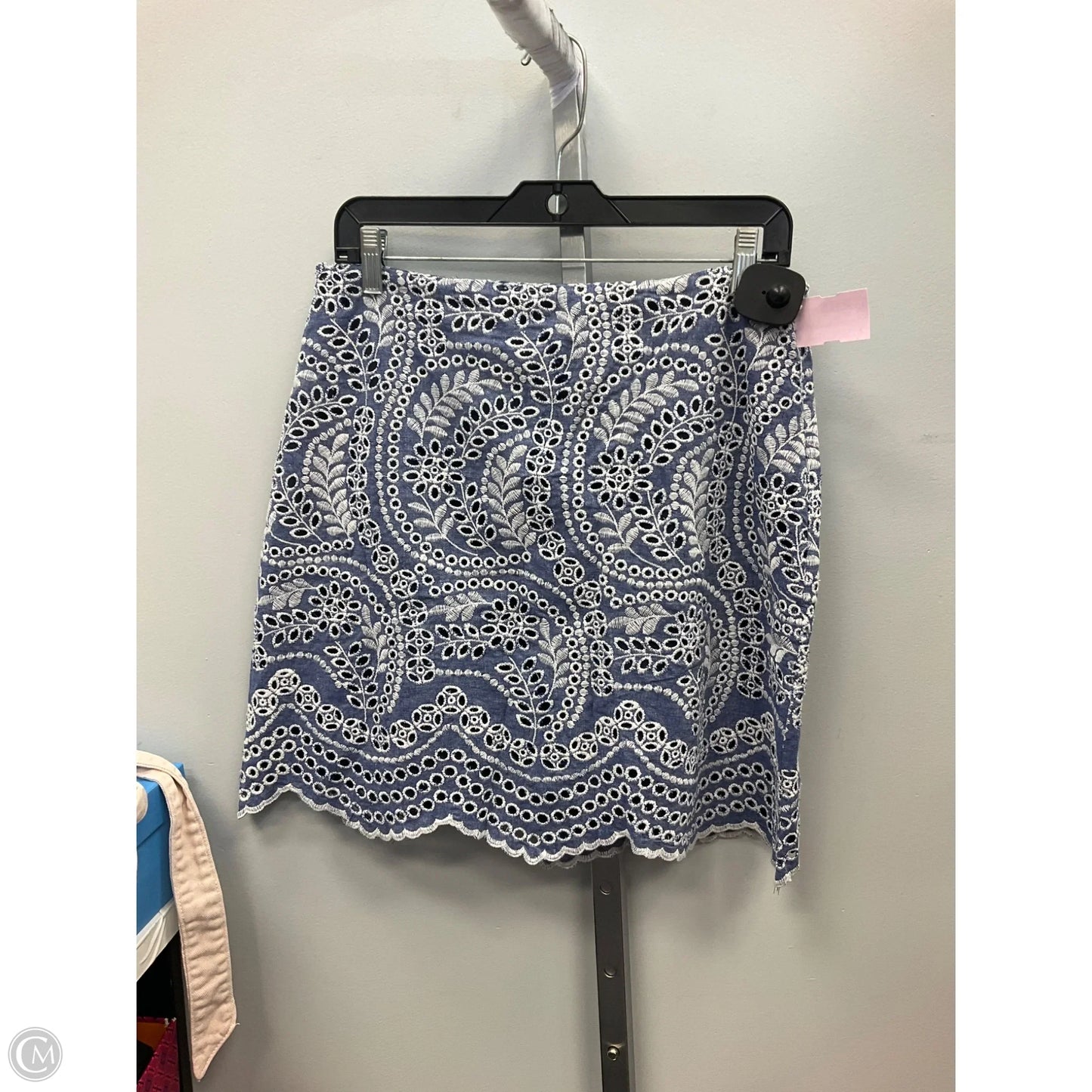 Skirt Mini & Short By Loft In Blue & White, Size: 8