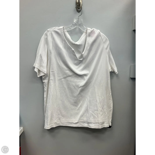 Top Short Sleeve By Talbots In White, Size: 2x