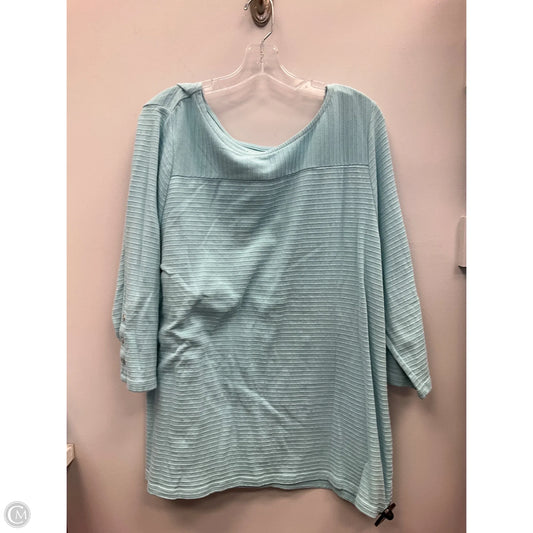 Top 3/4 Sleeve By Talbots In Aqua, Size: 2x