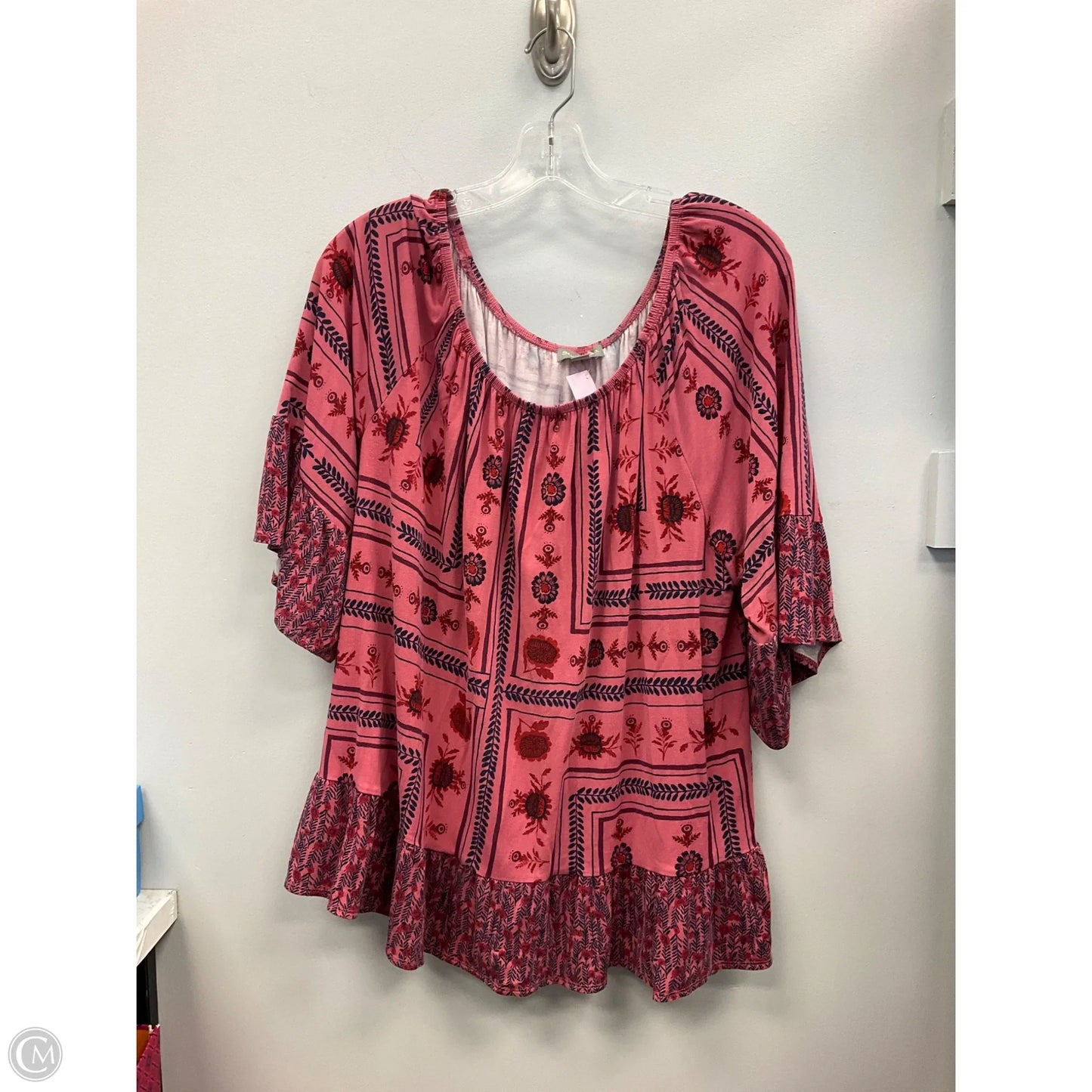 Top Short Sleeve By Style And Company In Pink, Size: 2x