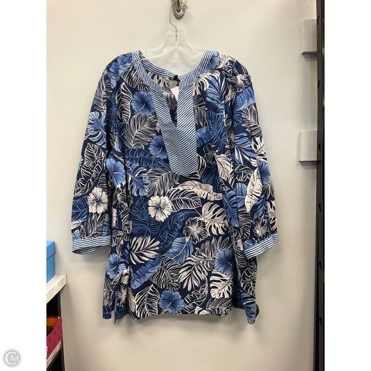 Top Long Sleeve By Talbots In Blue, Size: 3x
