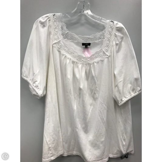 Top Short Sleeve By Talbots In White, Size: 2x