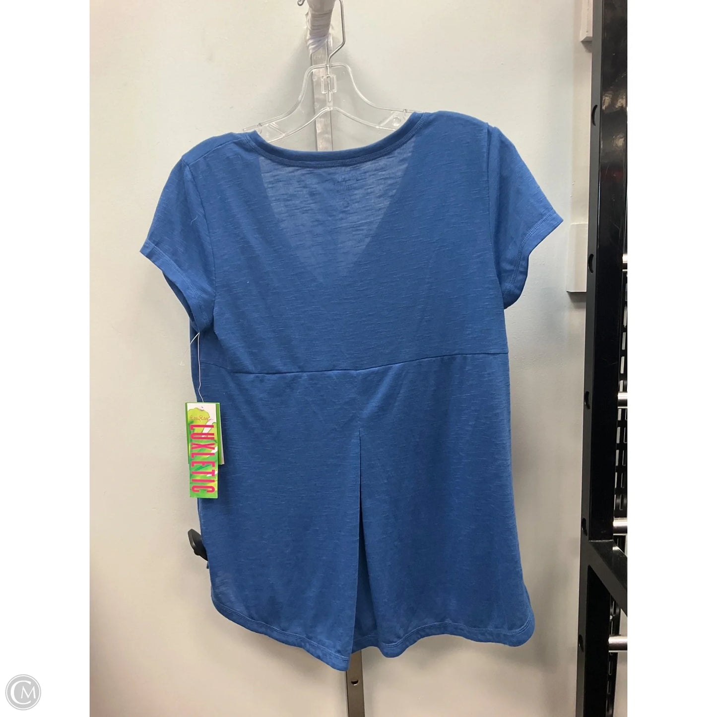 Top Short Sleeve Designer By Lilly Pulitzer In Navy, Size: S