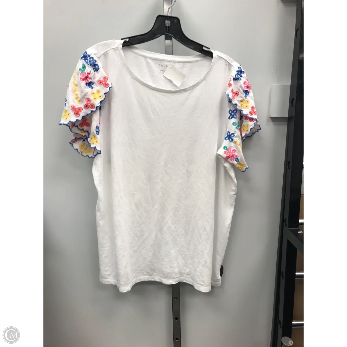 Top Short Sleeve By Talbots In White, Size: 1x