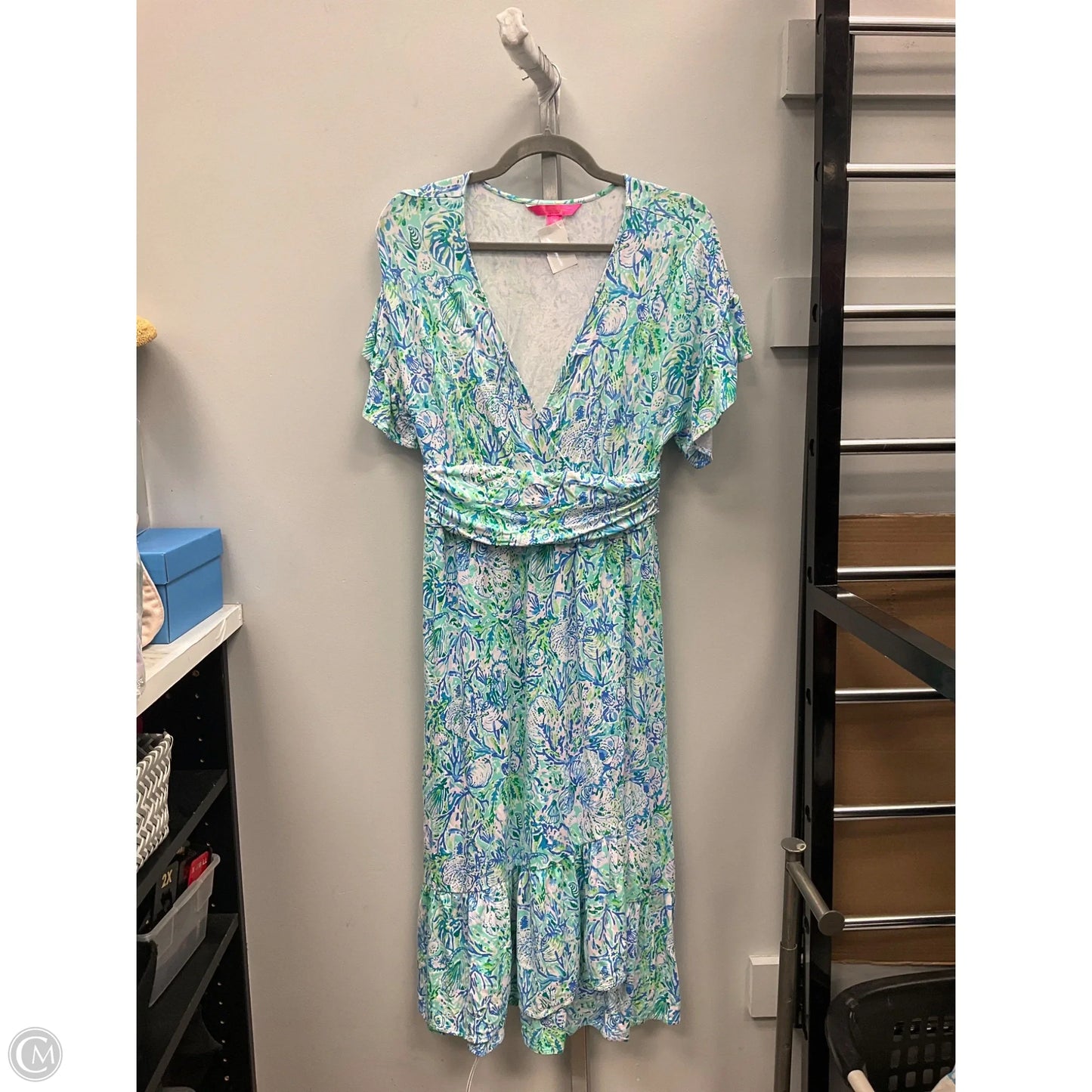 Dress Designer By Lilly Pulitzer In Blue & Green, Size: M