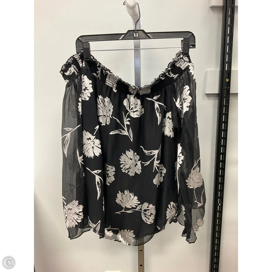 Top Long Sleeve By White House Black Market In Black & Silver, Size: Xl