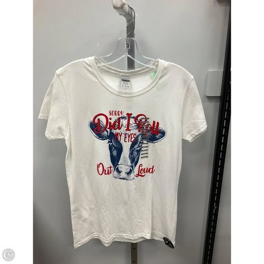 Top Short Sleeve Basic By Clothes Mentor In White, Size: M