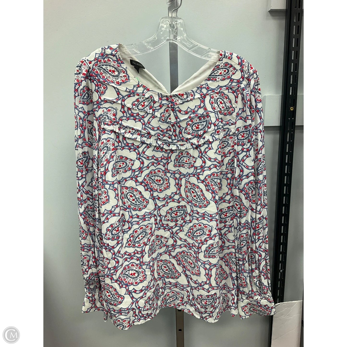 Top Long Sleeve By Talbots In Paisley Print, Size: M