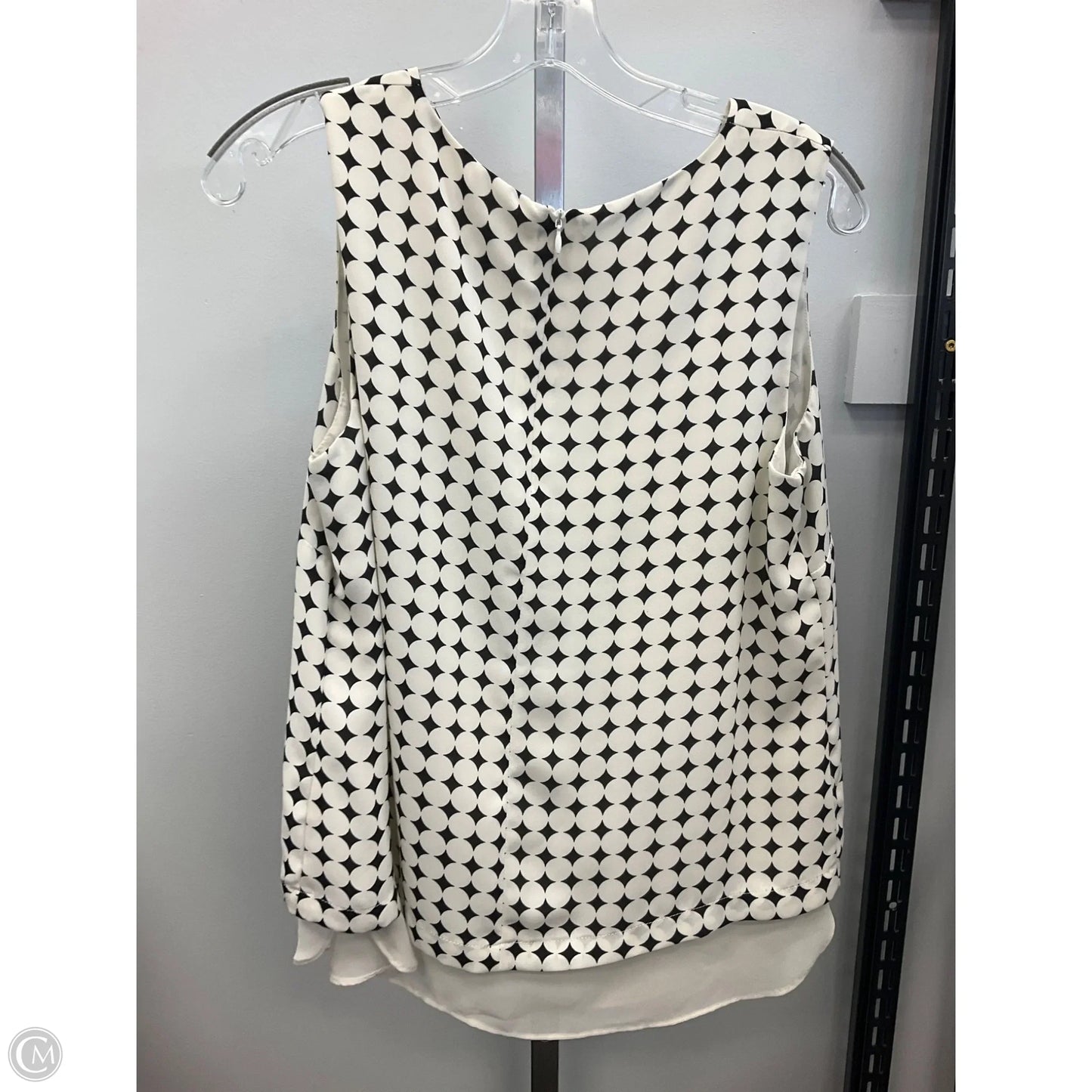 Top Sleeveless By Rose And Olive In Black & Cream, Size: M