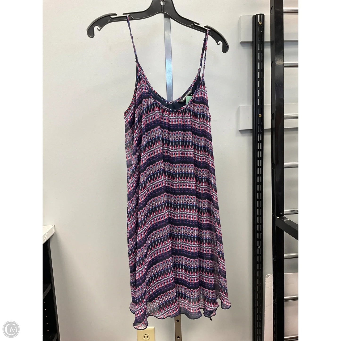Dress Casual Short By Express In Blue & Purple, Size: M