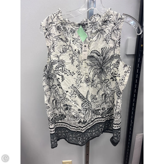 Top Sleeveless By Talbots In Black & White, Size: M
