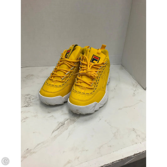 Shoes Sneakers By Fila In Yellow, Size: 7