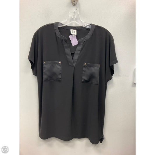Top Short Sleeve By Anne Klein In Black, Size: M