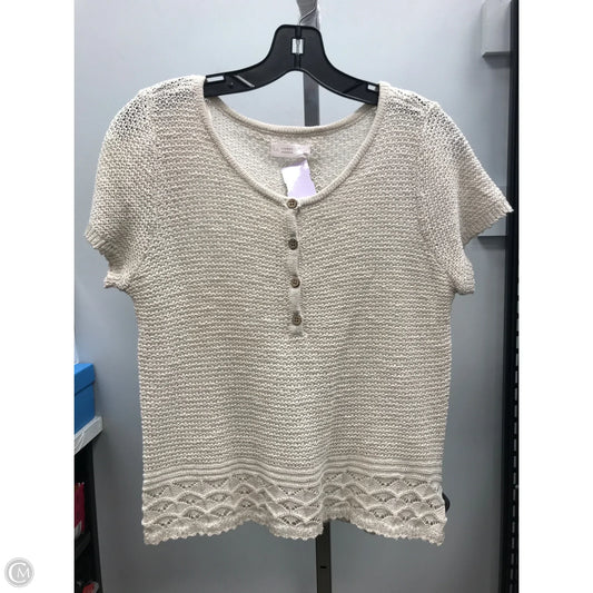 Top Short Sleeve By Lc Lauren Conrad In Tan, Size: Mp