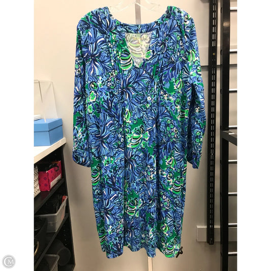 Dress Designer By Lilly Pulitzer In Blue & Green, Size: Xl