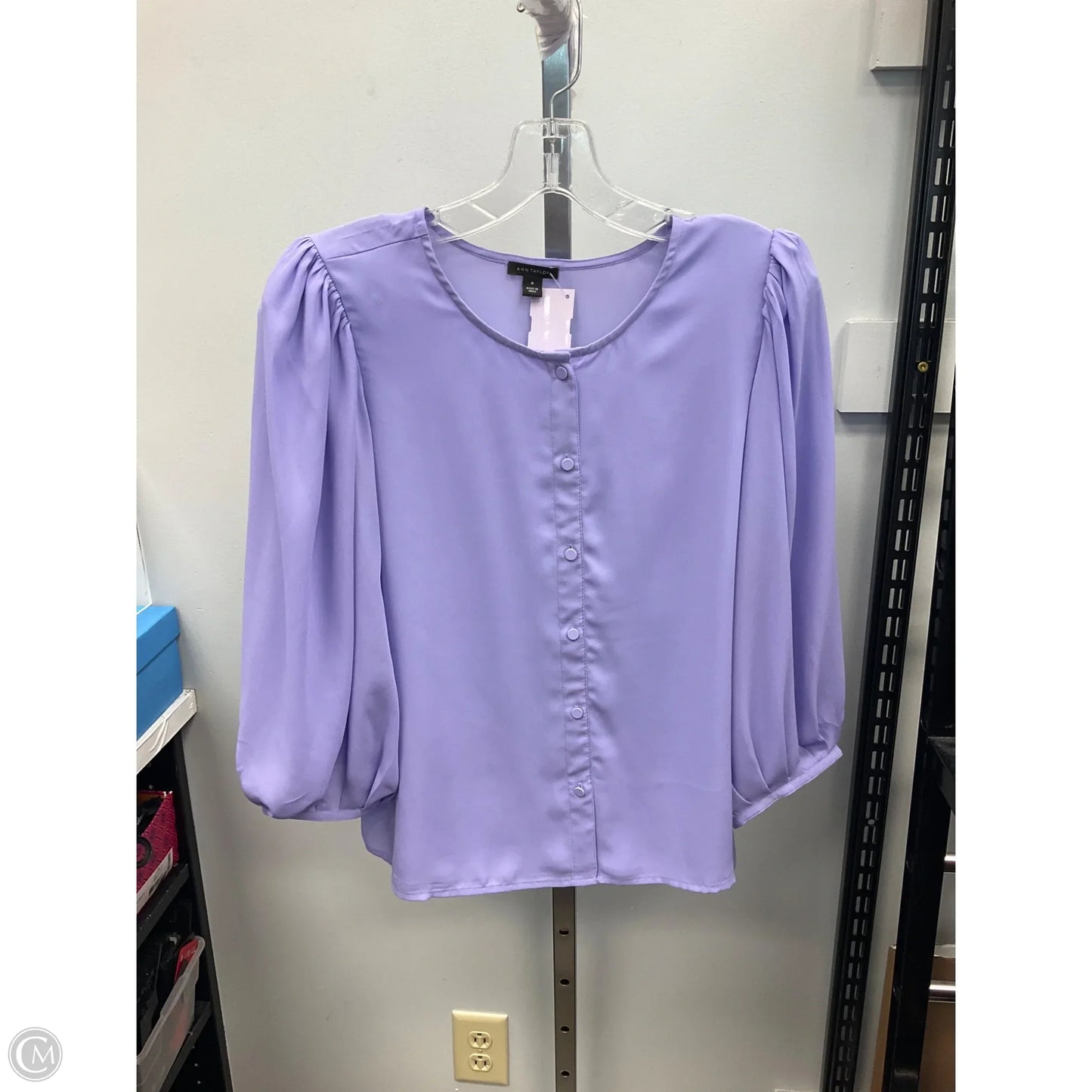 Top Long Sleeve By Ann Taylor In Purple, Size: M