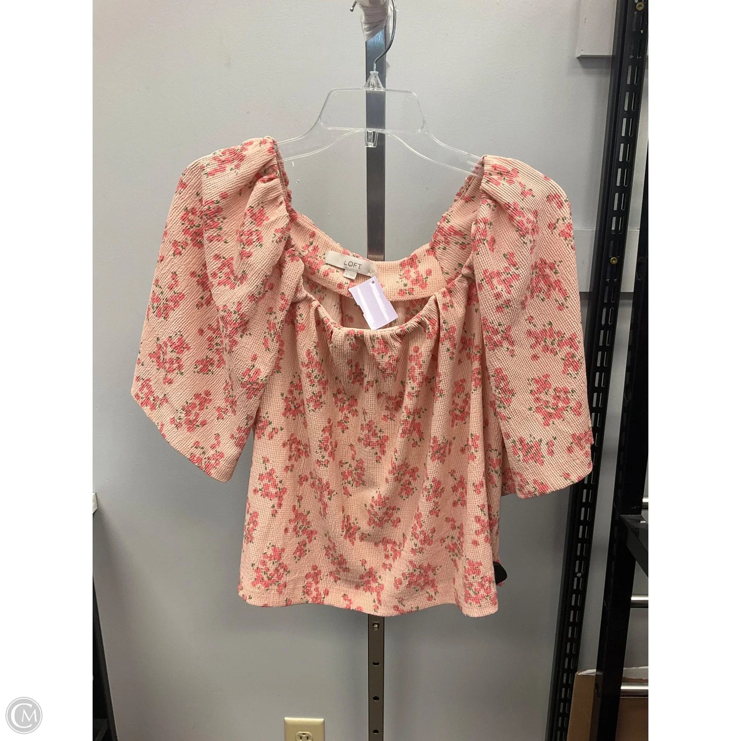 Top Short Sleeve By Loft In Floral Print, Size: M
